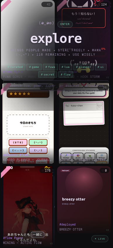 /explore on mobile, weird for now
