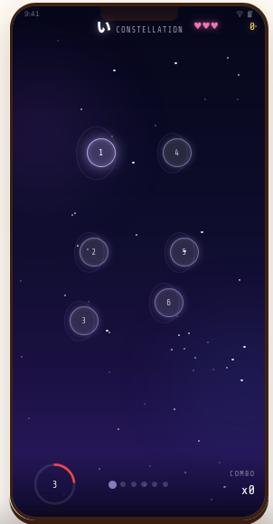 constellation mode. stars form alphabet shapes.